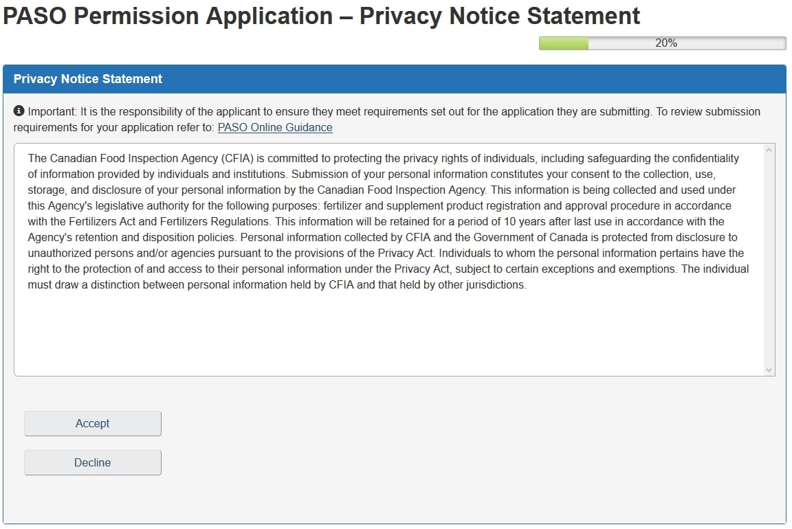 Privacy Notice Statement section. Description follows.