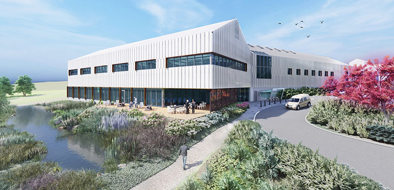 Design concept of the new facility at the Sidney Centre for Plant Health, eastern approach