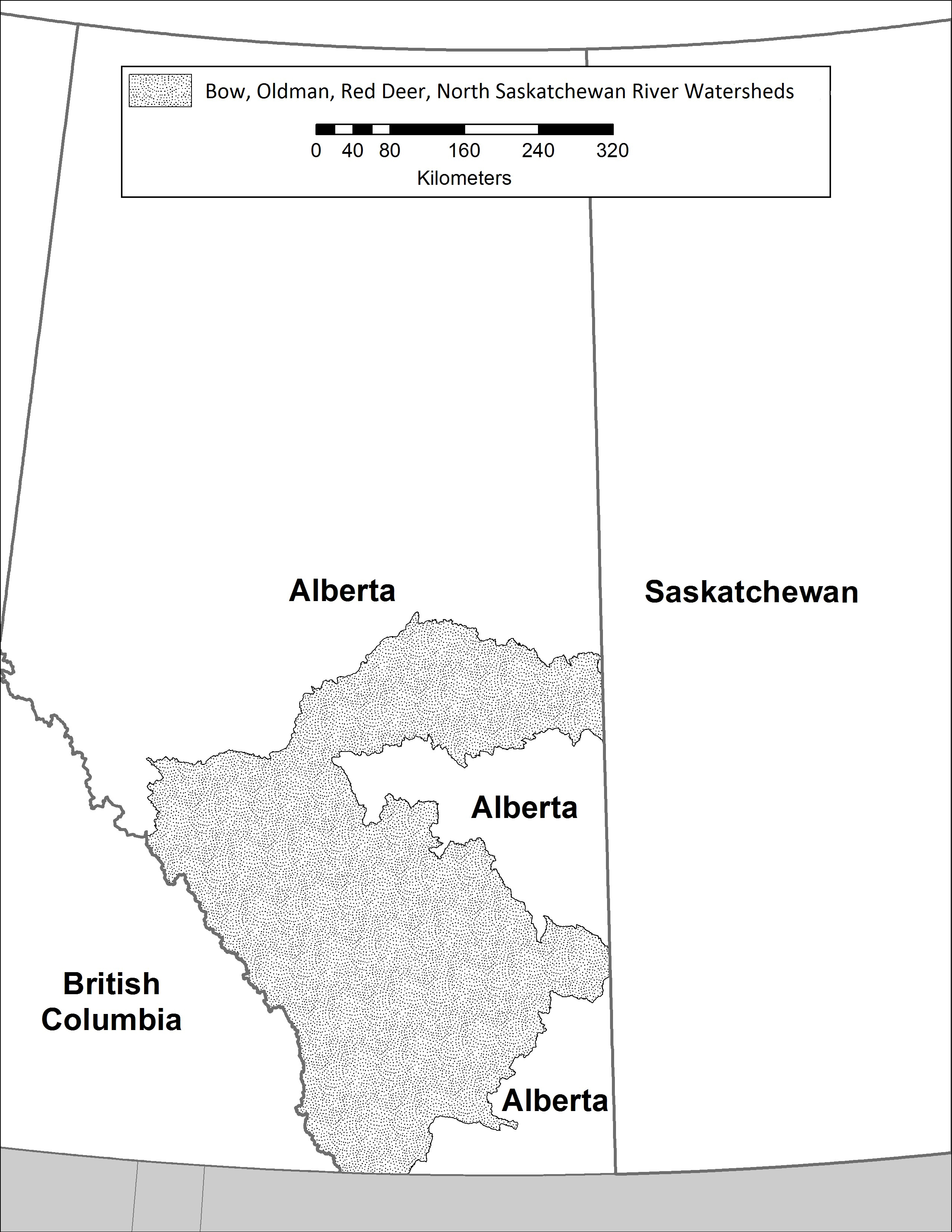 Alberta map. Description follows.