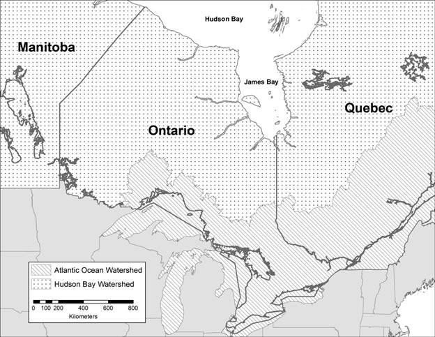 Ontario map. Description follows.