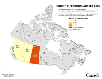 Map - Canada Equine Infectious Anemia 2013.