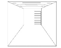Diagram of the inside of the transport trailer as viewed when standing inside the front part of the transport trailer and looking back.