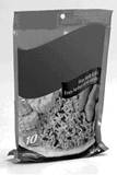 This is the front view of a stand-up pouch of seasoning mix. The bag stands on its own because it has a flat bottom.
