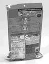 This is the back view of a stand-up pouch of seasoning mix. The bag stands on its own because it has a flat bottom.