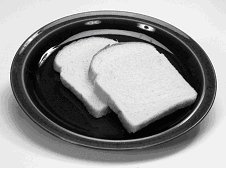 Dual Format - different amounts of food may be used to provide information for two slices of bread