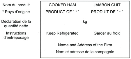 Panneau principal d'un carton d'expédition contenant un produit de viande préemballé étiqueté