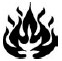 Symbol for flammable, consisting of an image of a flame.