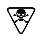 Symbol for caution – poison, consisting of an inverted triangle with a skull and bones inside.