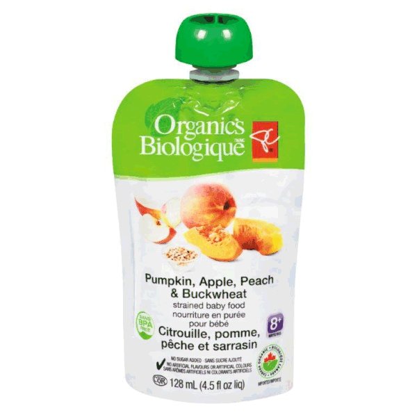 Pumpkin, Apple, Peach & Buckwheat - strained baby food