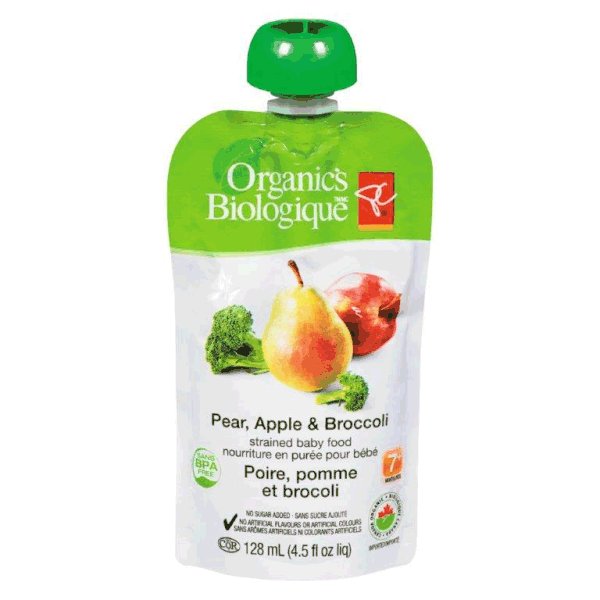 Pear, Apple and Broccoli - strained baby food