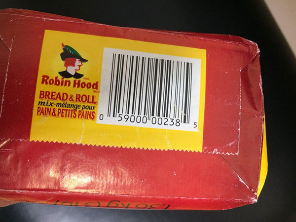Mélange pour pain et petits pains – Blanc de ménage 1,36 kilogramme de marque Robin Hood - code universel des produits