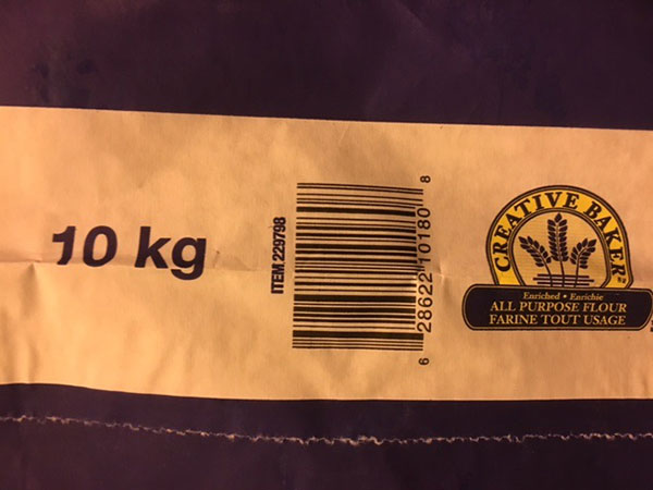 Code universel des produits Farine tout usage 10 kilogrammes de marque Creative Baker