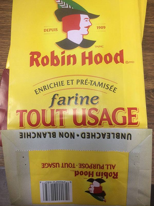 Farine tout usage, non blanchie 5 kilogrammes de marque Robin Hood