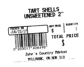 Zehr's Country Market - Millbank - Tart Shells Unsweetened 2" (Croûtes de tartelette non sucrées de 2 pouce)