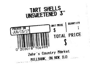 Zehr's Country Market - Millbank - Tart Shells Unsweetened 3"