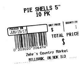 Zehr's Country Market - Millbank - Pie Shells 5"