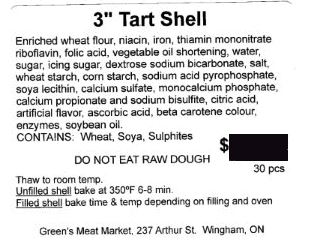 Green's Meat Market - 3" Tart Shell (Croûtes de tartelette de 3 pouce)