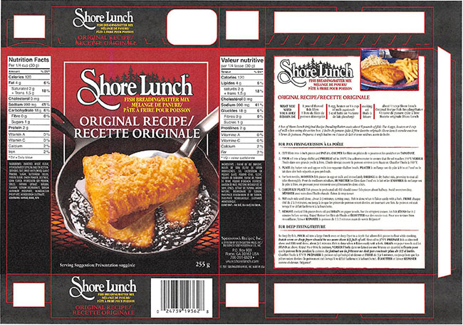 Shore Lunch - Mélange de panure / pâte à frire pour poisson – Recette originale - 255 gramme