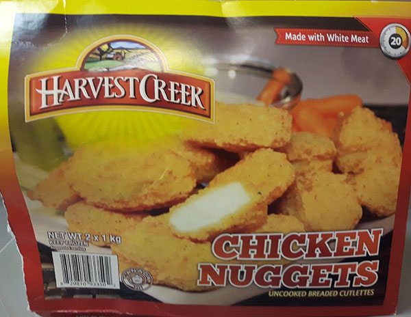 Harvest Creek - Chicken Nuggets – Uncooked Breaded Cutlettes - 2 x 1 kilogram