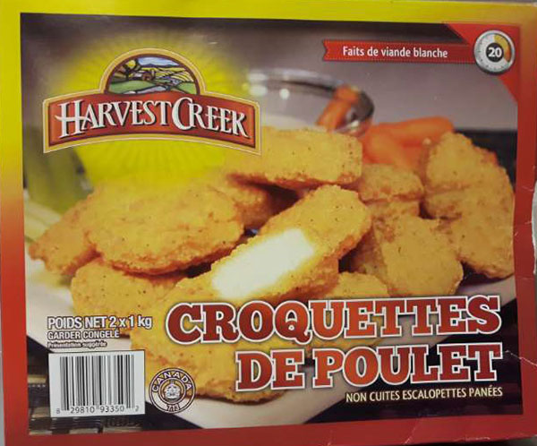 Harvest Creek - Croquettes de poulet – Non cuites escalopettes panées - 2 x 1 kilogramme