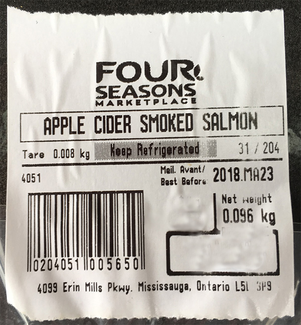Four Seasons Marketplace: Apple Cider Smoked Salmon - Variable