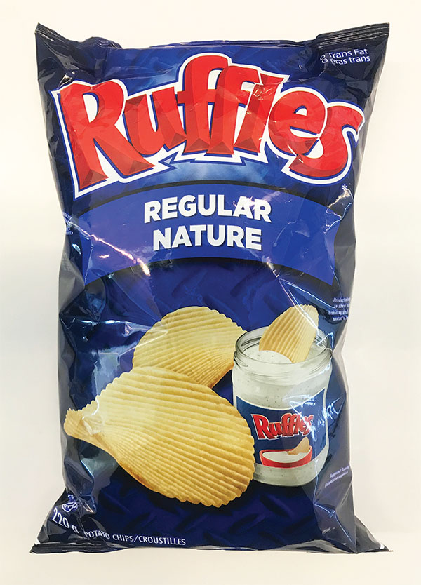 Croustilles nature de marque Ruffles, 220 grammes - Recto