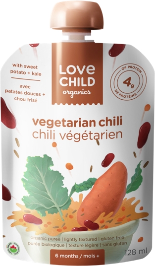 Love Child Organics Vegetarian Chili with Sweet Potato + Kale, 128 millilitres