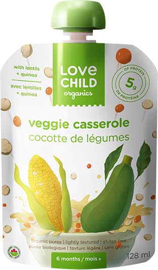 Cocotte de légumes avec lentilles + quinoa de marque Love Child Organics, 128 millilitres