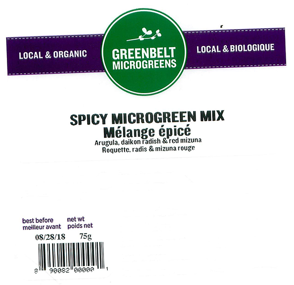 Greenbelt Microgreens - Spicy Microgreen Mix - 75 gram