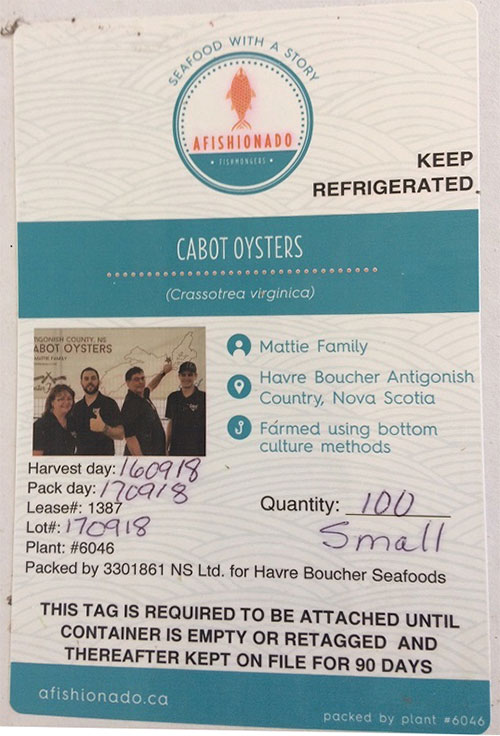 Cabot - Oysters (Crassostrea Virginica) - 100 small