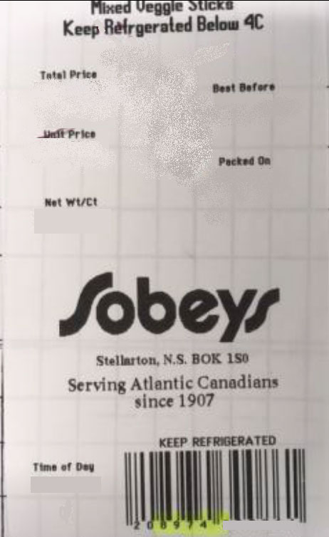 Sobeys brand Mixed Veggie Sticks, variable weight