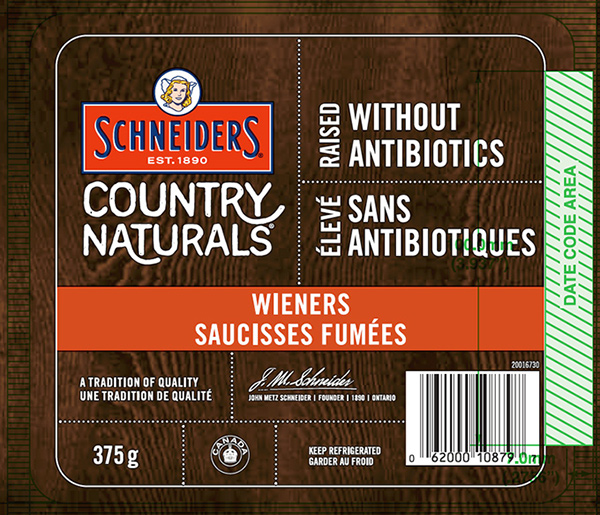 Schneiders: Country Naturals Wieners – 375 grams