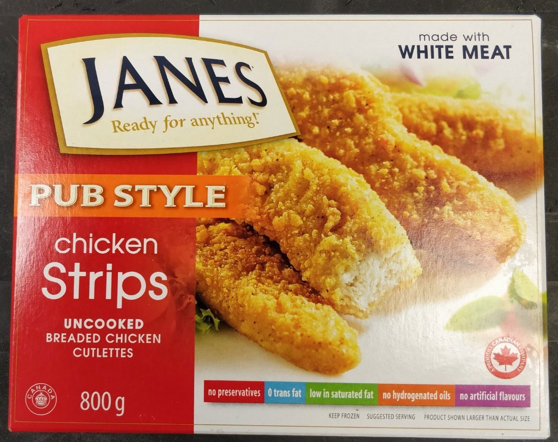 Janes Pub Style Chicken Strips, 800g, 2019 MA 11 - Front