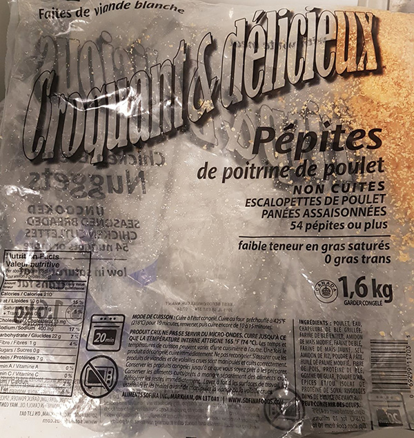Croquant et délicieux	Pépites de poitrine de poulet - Escalopettes de poulet panées assaisonnées : 1,6 kg
