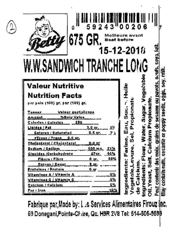 Betty - W.W. Sandwich - 675 grams
