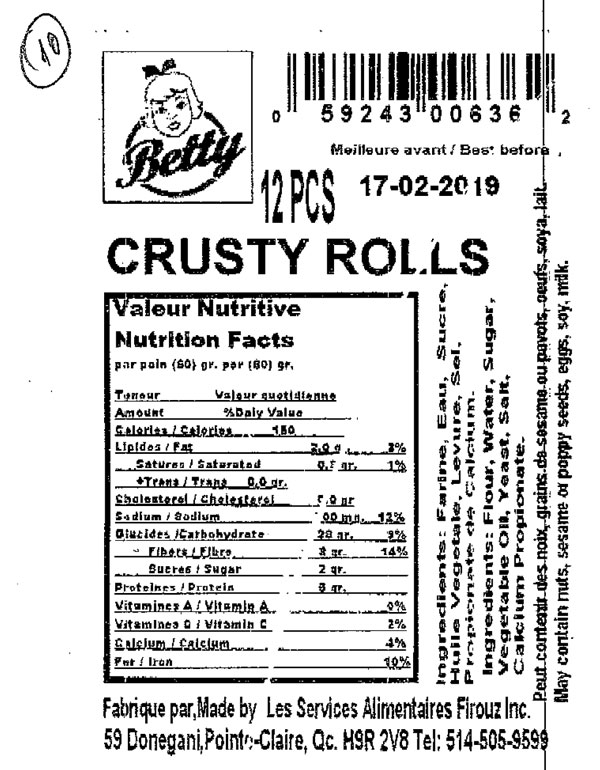 Betty - « Crusty Rolls » - 12 unités