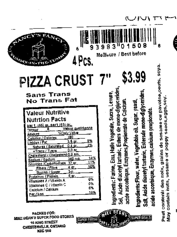 Nancy's Fancy Yummy-in-the-Tummy - Pizza Crust 7" - 4 units