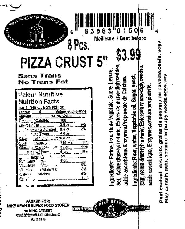 Nancy's Fancy Yummy-in-the-Tummy - « Pizza Crust 5" » - 8 unités