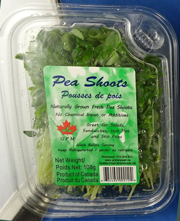 GPM Pea Shoots – 100 grams (front - image 1)
