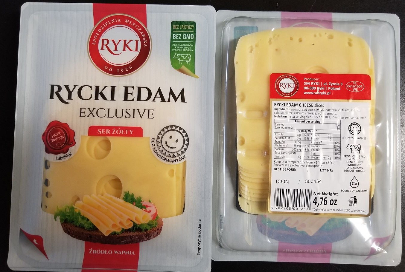 Rycki Edam Cheese Slices