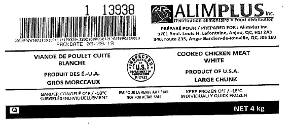 AlimPlus Inc. - Viande blanche de poulet cuite, gros morceaux (#13938)