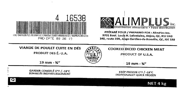 AlimPlus Inc. - Viande de poulet cuite en dés de 19 mm – ¾ po (#16538)