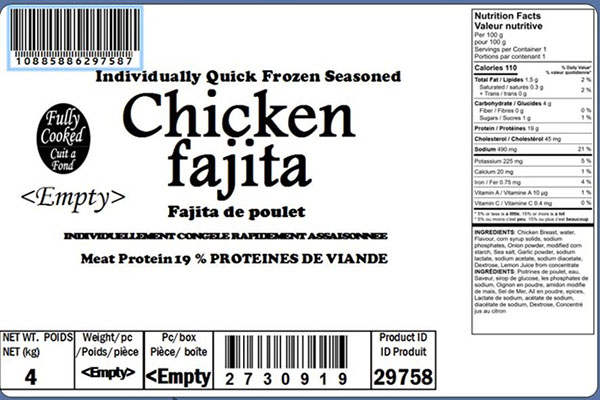 Glacial Treasure - Fajita de poulet ID Produit : 29758