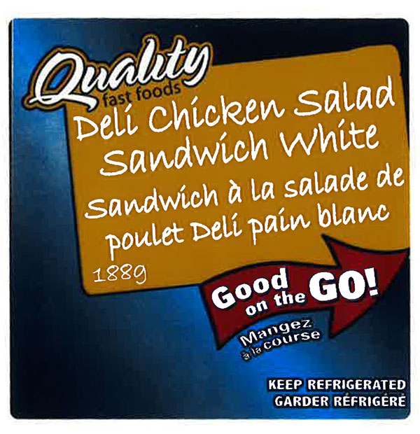 Quality Fast Foods - Sandwich à la salade de poulet Deli pain blanc