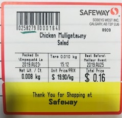 Safeway - « Chicken Mulligatawny Salad »