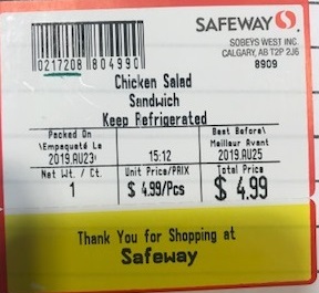 Safeway - « Chicken Salad Sandwich »