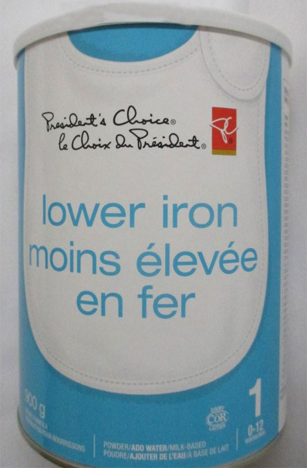 President's Choice: Lower Iron milk based powdered infant formula - 900 grams