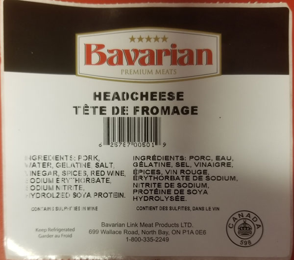 Bavarian Premium Meats – Headcheese – Variable (~5-6 kg)