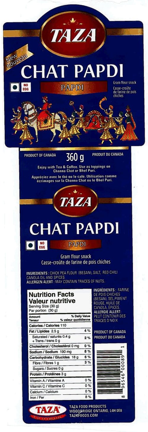 Taza brand Chat Papdi - Gram Flour Snack