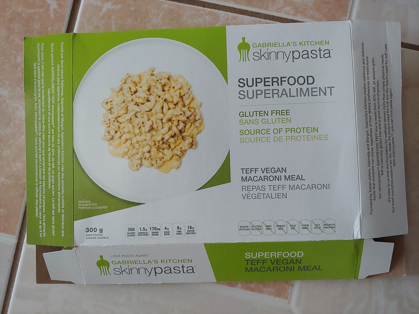 Gabriella's Kitchen Skinny Pasta : Teff Vegan Macaroni Meal - 300 g